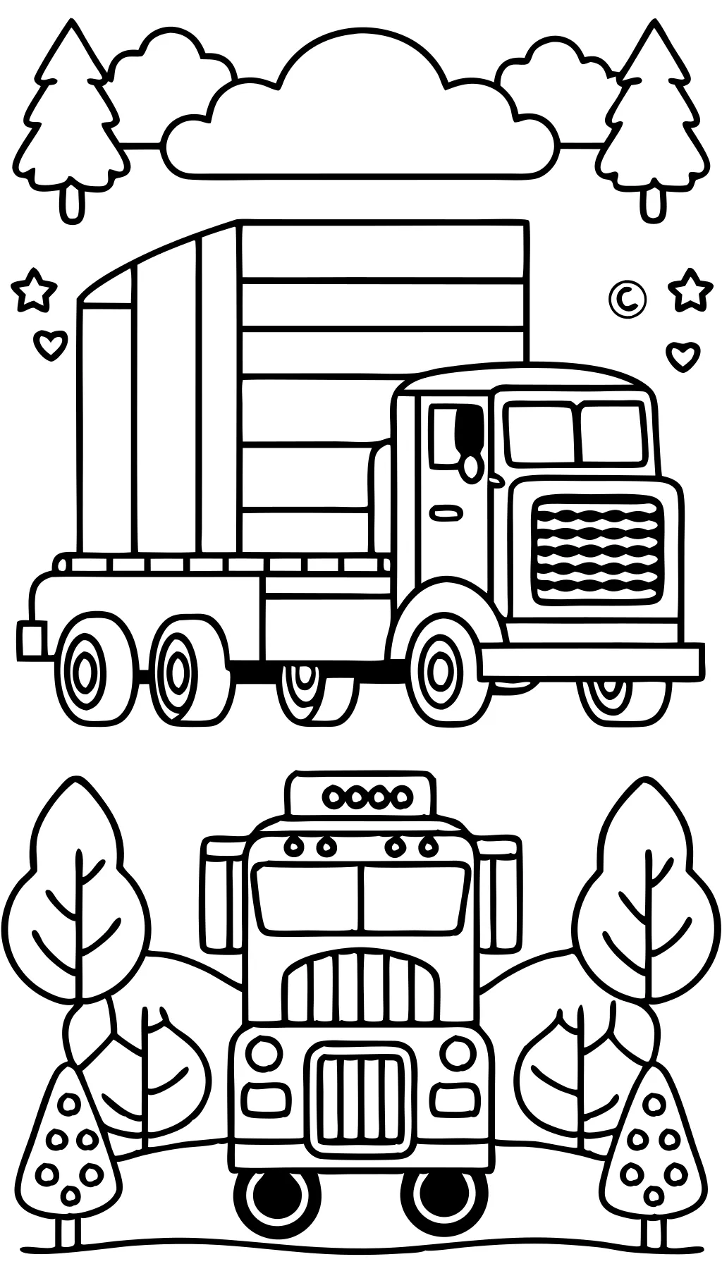 easy truck coloring pages